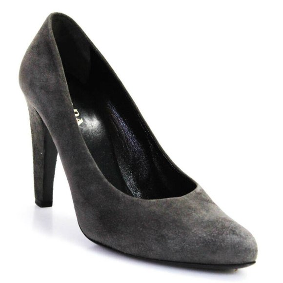 Prada charcoal grey curve arc pumps - Picture 3 of 10